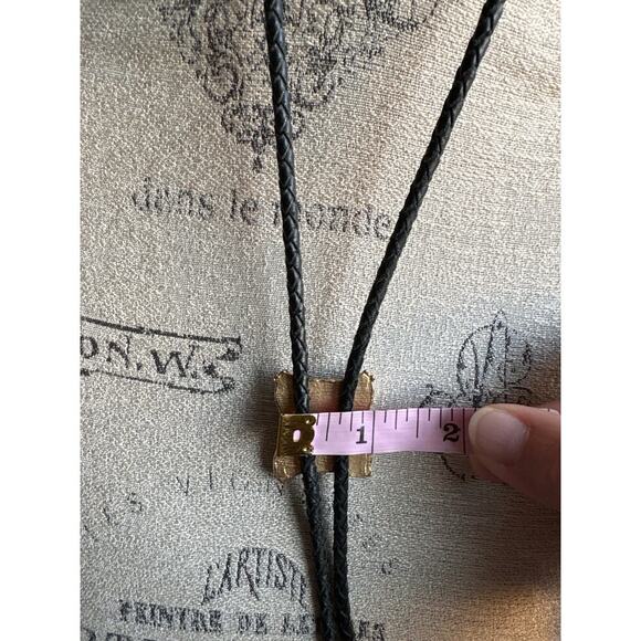 Wood & Brass Star Horse Bolo Tie – Equestrian Cowboycore Heritage Style - Picture 3 of 4